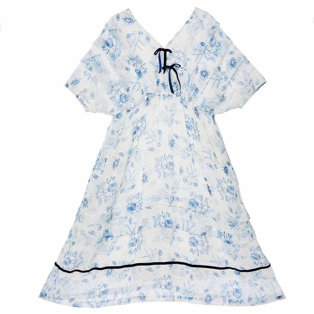 Unlogical Poem blue toile dress, onesize (M), NWT